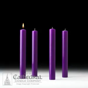 1-1/2" X 12" 51% Beeswax Advent Candle Set (4 Purple)