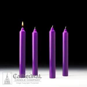 1-1/2" X 12" Stearine Advent Candle Set (4 Purple)