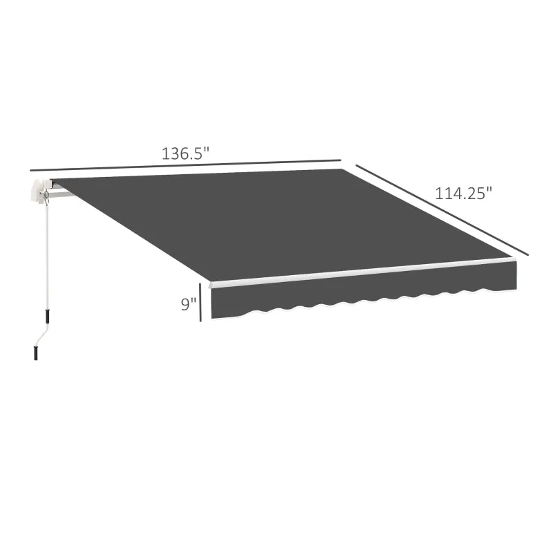 12' x 10' Retractable Awning Fabric Replacement - Gray