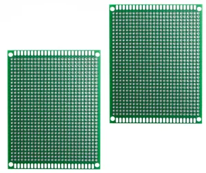 2 Pack Double Sided PCB Prototype Board, 7 x 9 cm with 806 holes