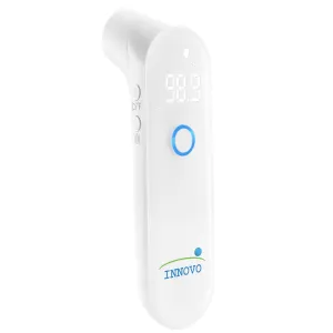 2021 Newly Release Innovo Medical Touchless Forehead Thermometer, Non-Contact Fever Alert, Termometro Digital (Off-White), (iF100B) Off-white