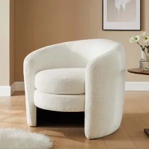 Affinity Upholstered Boucle Fabric Curved Back Armchair by Modway