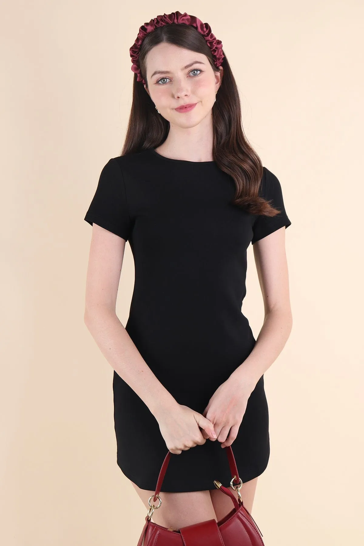 ALWAYS YOUR BABY TEE DRESS IN BLACK