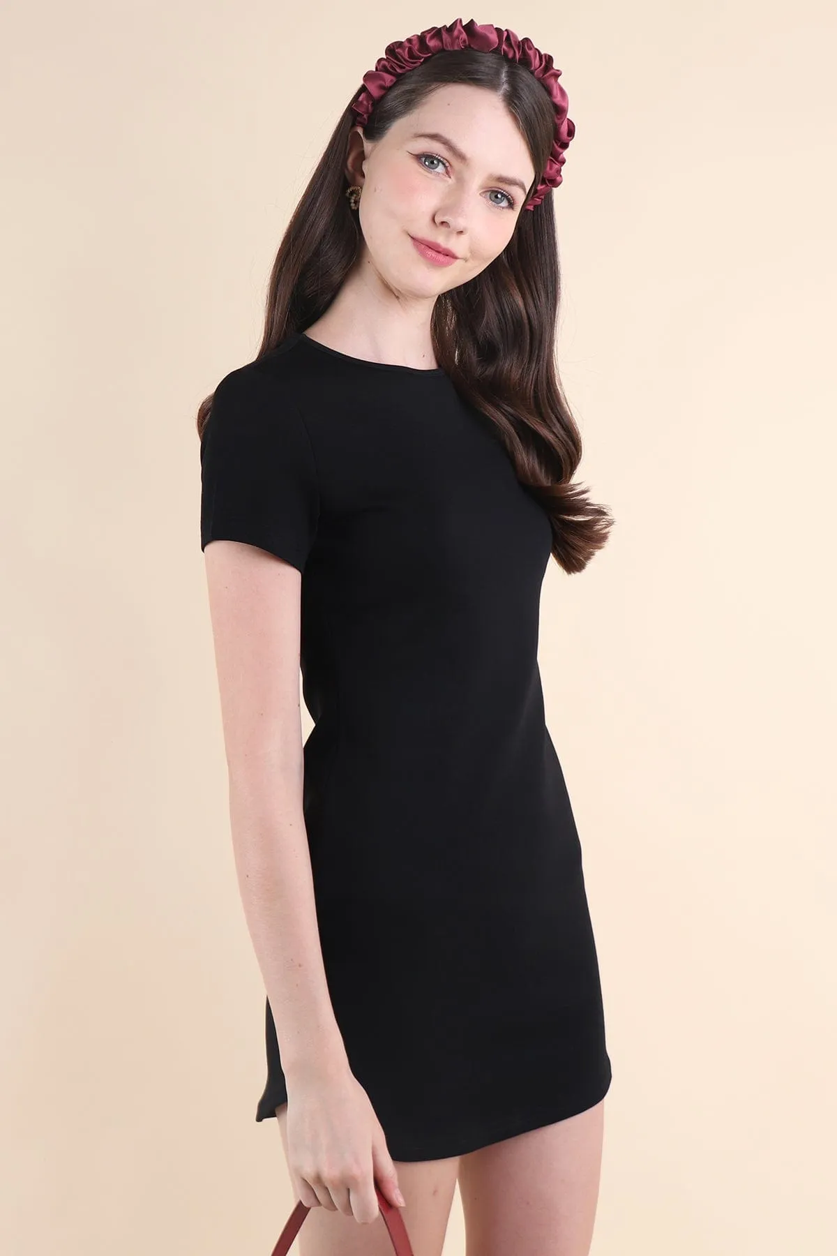 ALWAYS YOUR BABY TEE DRESS IN BLACK