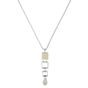 Ashka Dymel Tumbling Mini Square Briolette Drop Necklace