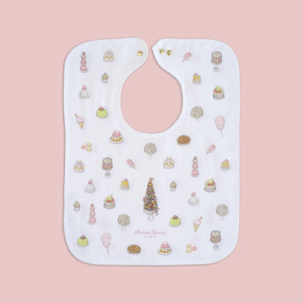 Atelier Choux Large Bib Sweetie Pie Gold Snaps