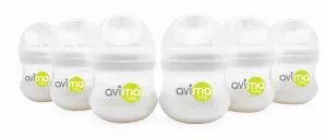 Avima Baby Bottles — 4 oz. Wide Neck, Slow Flow (Set of 6)