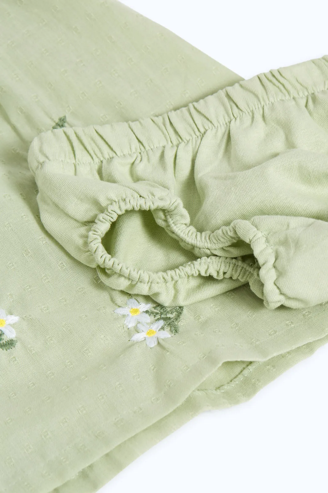 Babies Olive Embroidered Dress