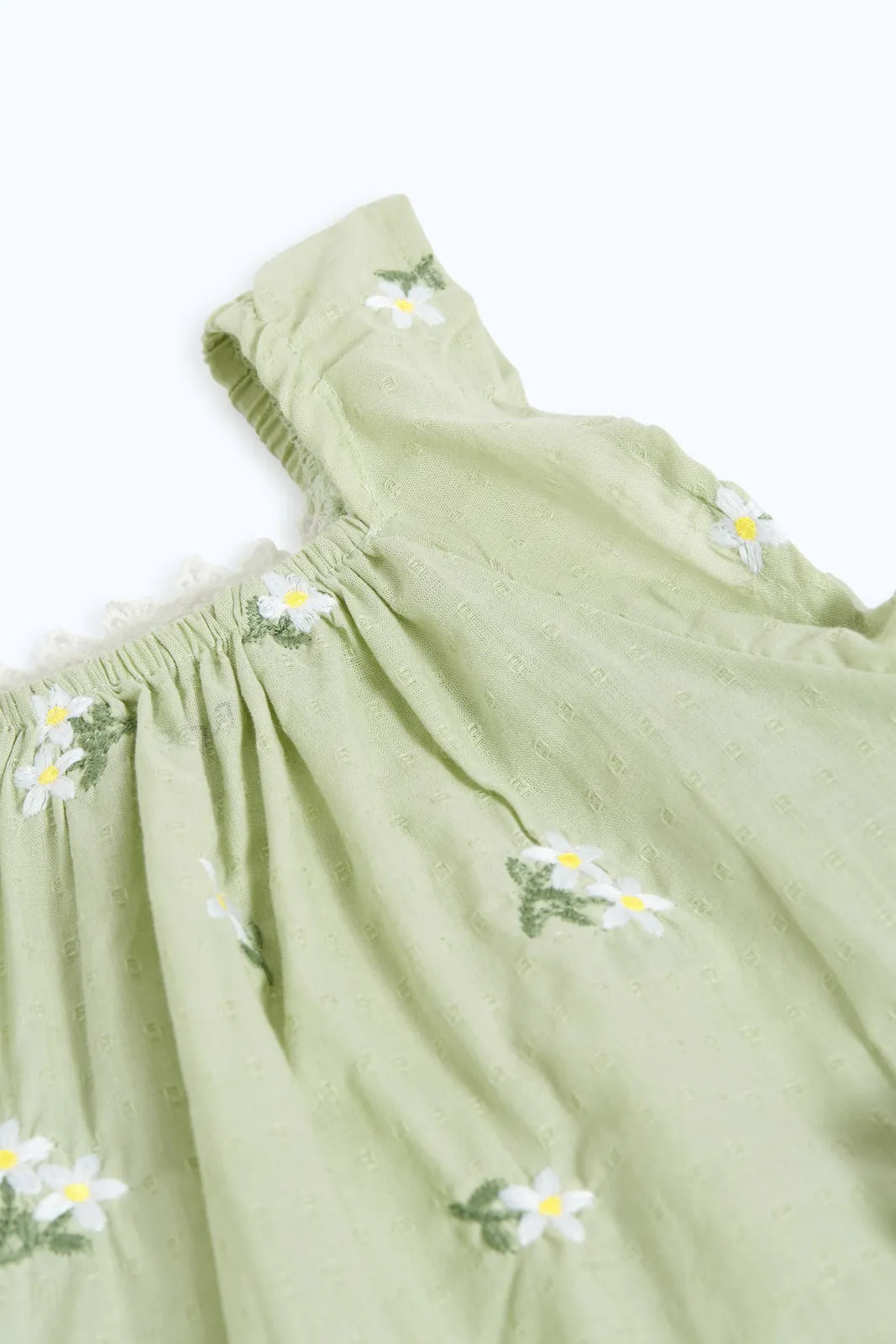 Babies Olive Embroidered Dress