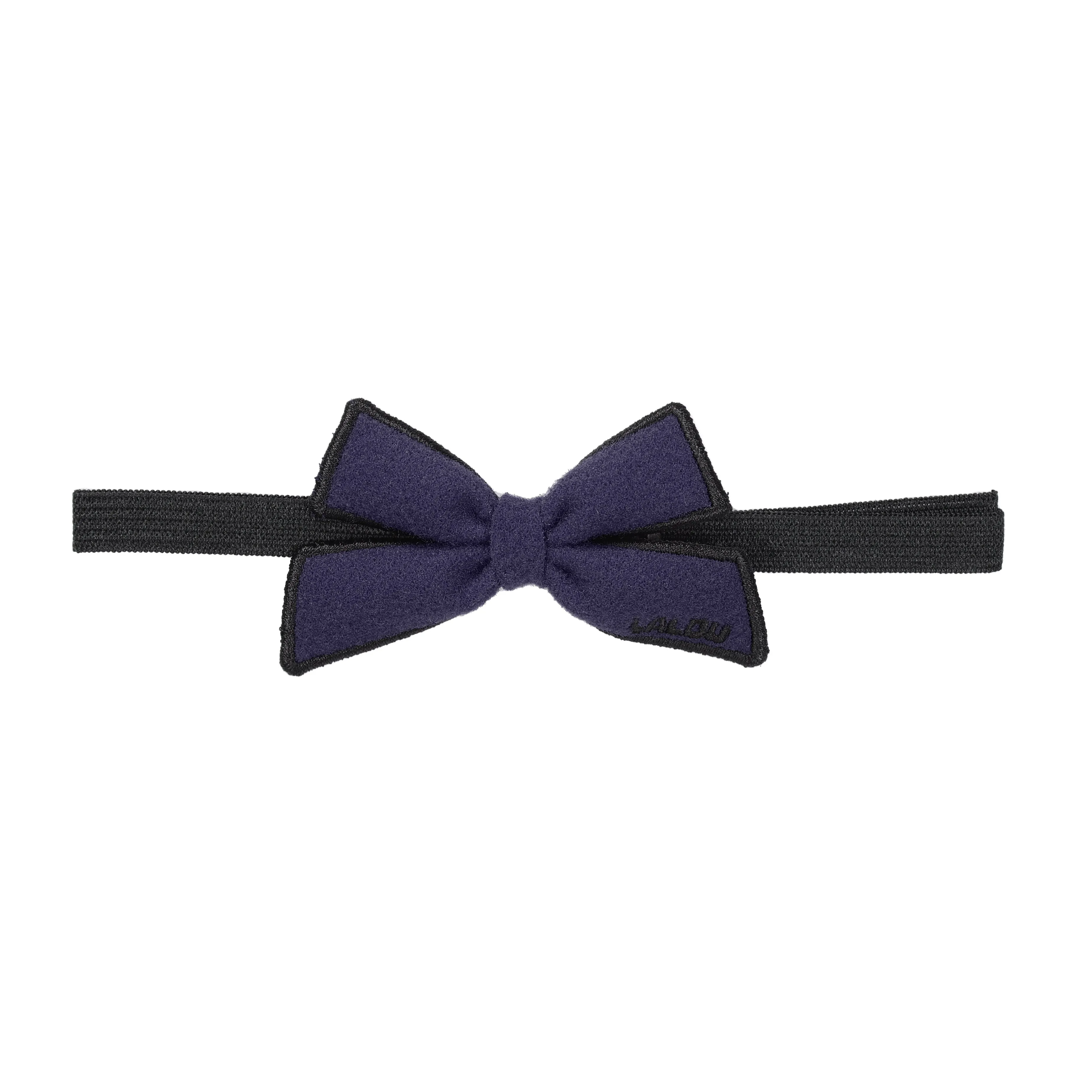 baby band felt embroidered with bow - navy