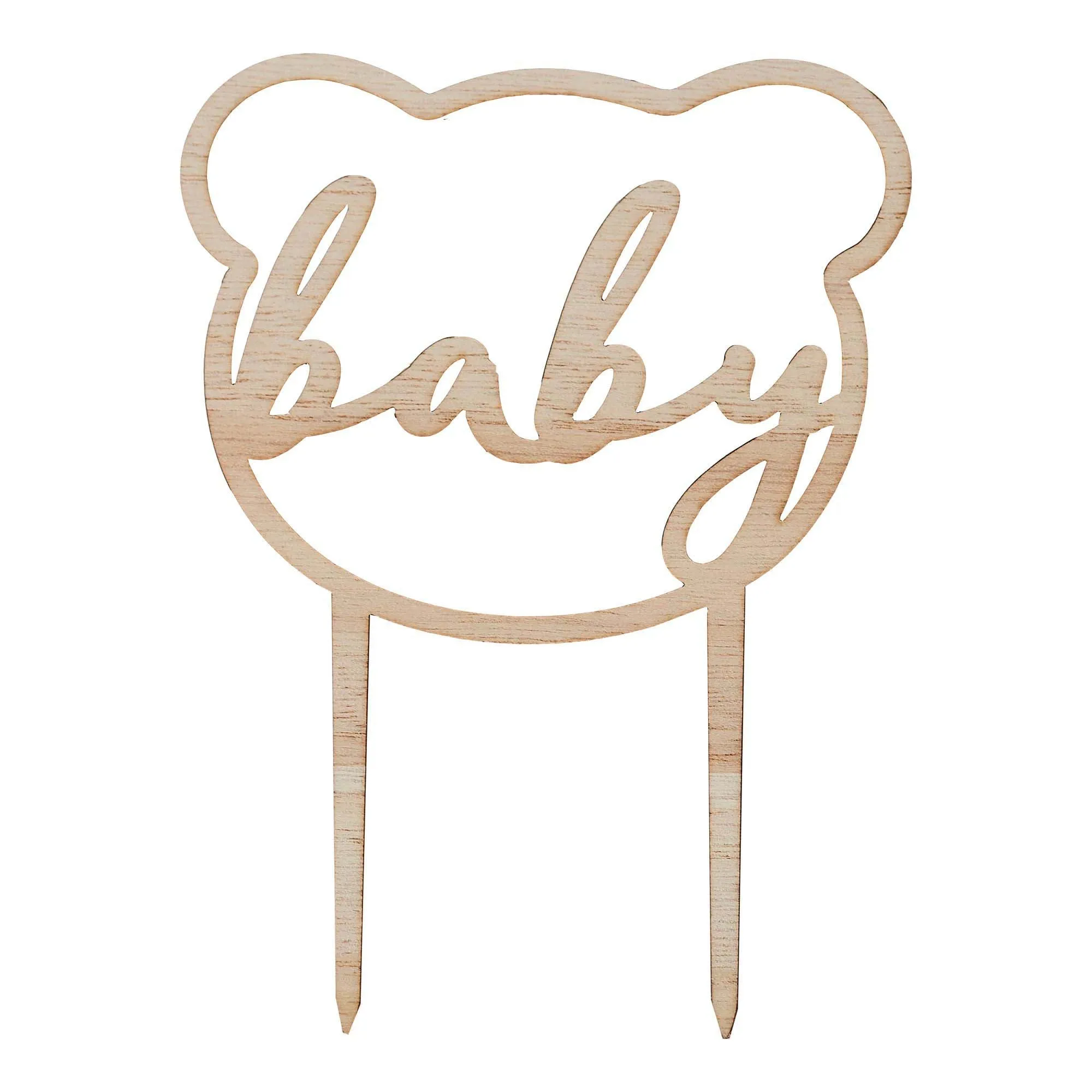 Baby Bear Wooden Cake Topper, 1 Count