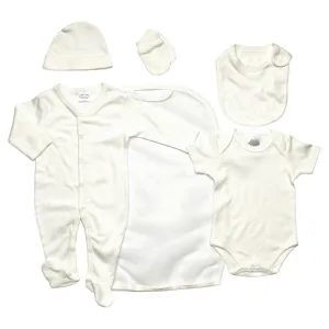 Baby Girls 5pc Gift Set - Plain Ecru - 0-3M (45JTC8873)