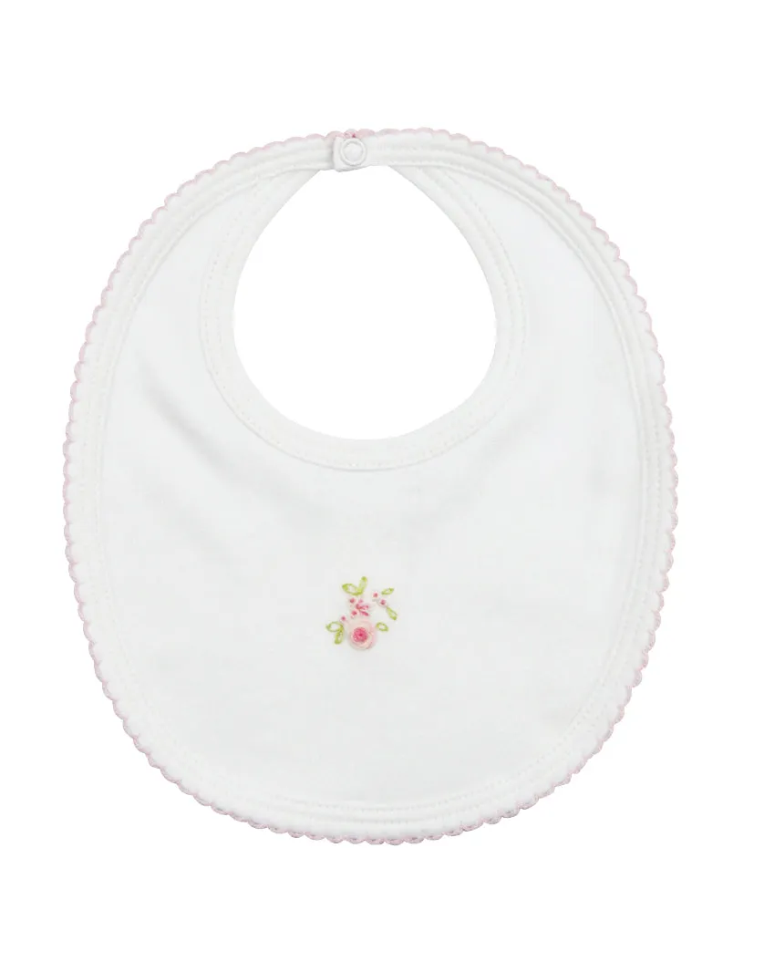 Baby Girl's Pink Rosebud Bib