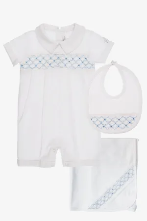 Babycottons 3-piece Smock Baby Set - Blue