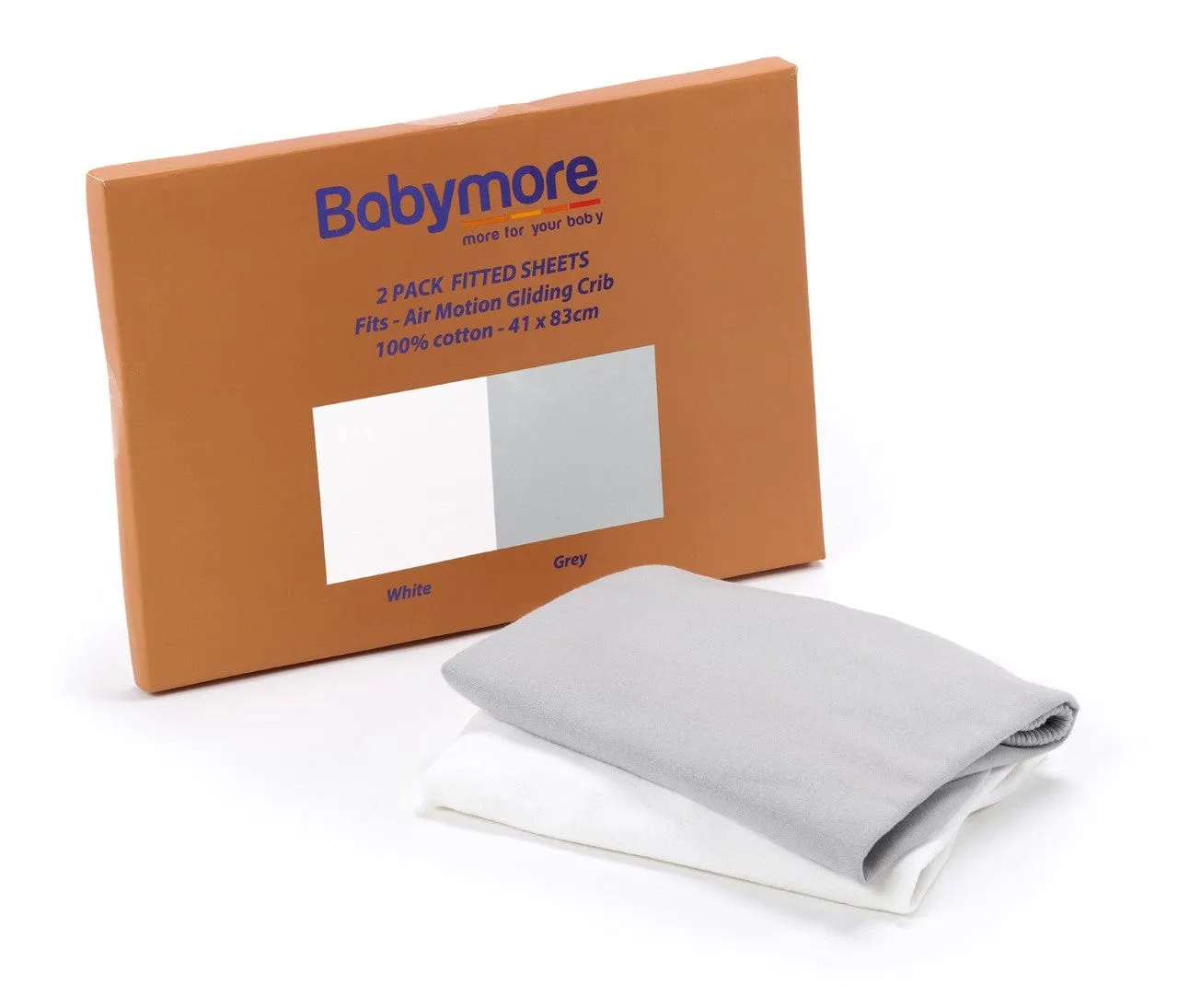 Babymore Air Motion Fitted Sheets - White & Grey