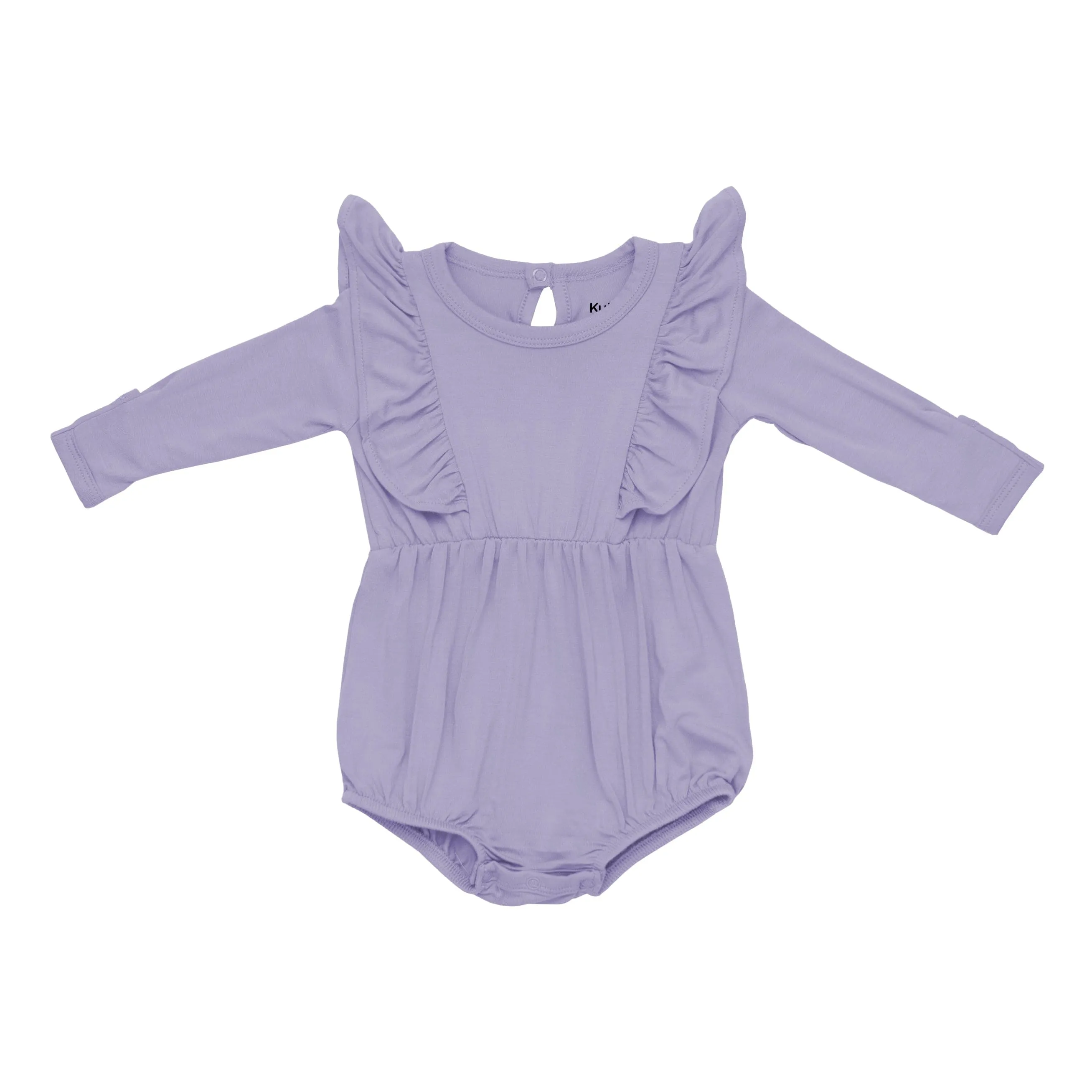 Bamboo Jersey Long Sleeve Bubble Romper in Taro