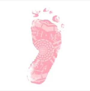 BB05 New Baby Card - Pink Footprint