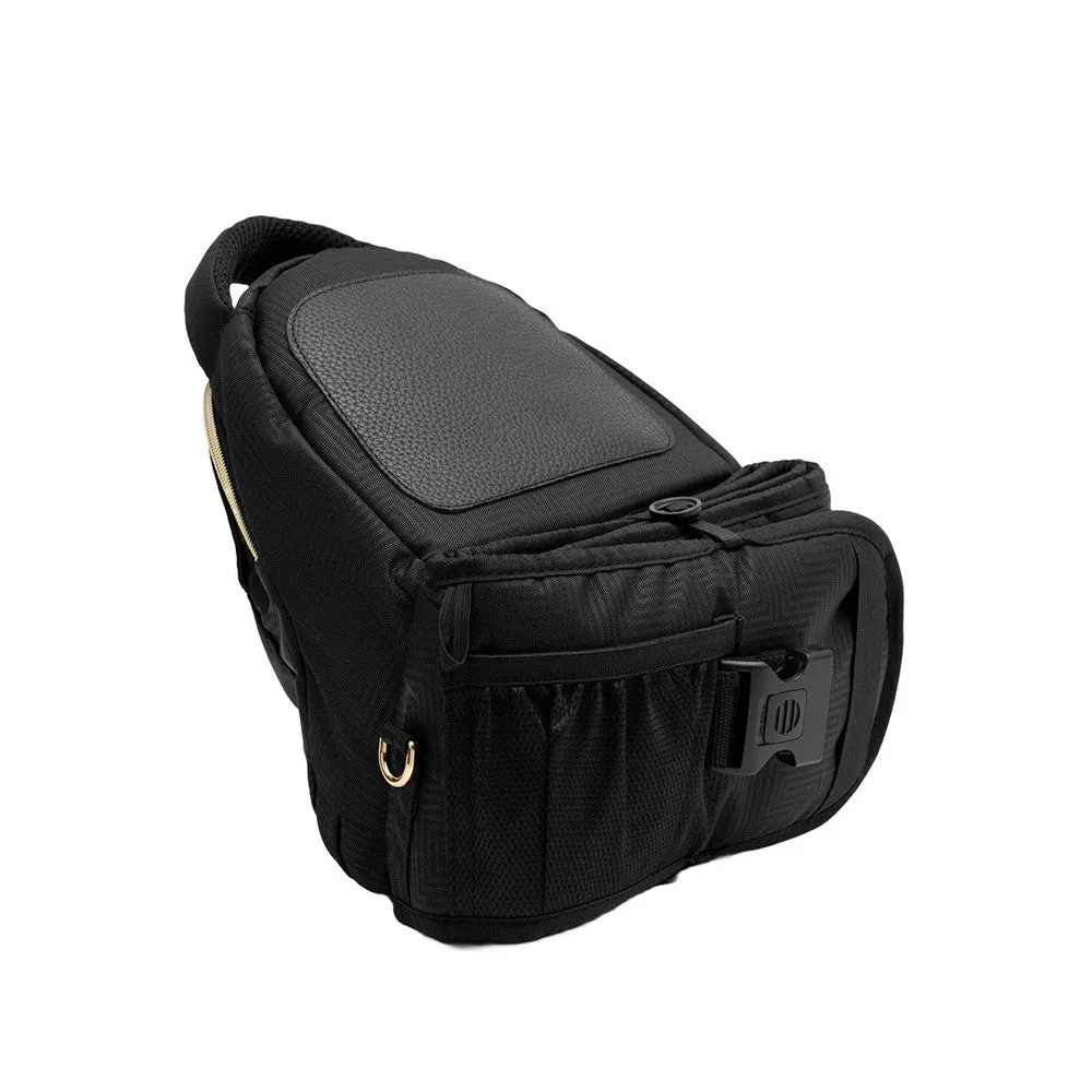 Black Gold Baby Carrier With Hip Seat