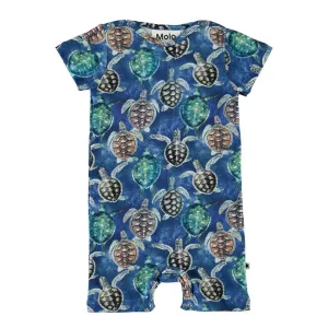 Blue Mini Turtles Romper