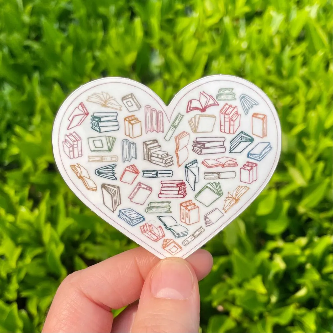 Book Heart Sticker