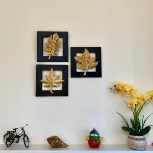 Brass Leaf Wall Hanging (Set of 3)