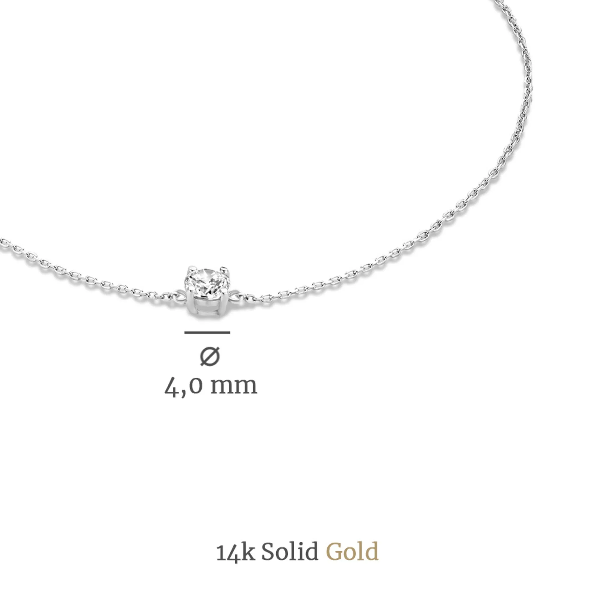 Cadeau d'Isabel 14 karat white gold necklace with bracelet gift set