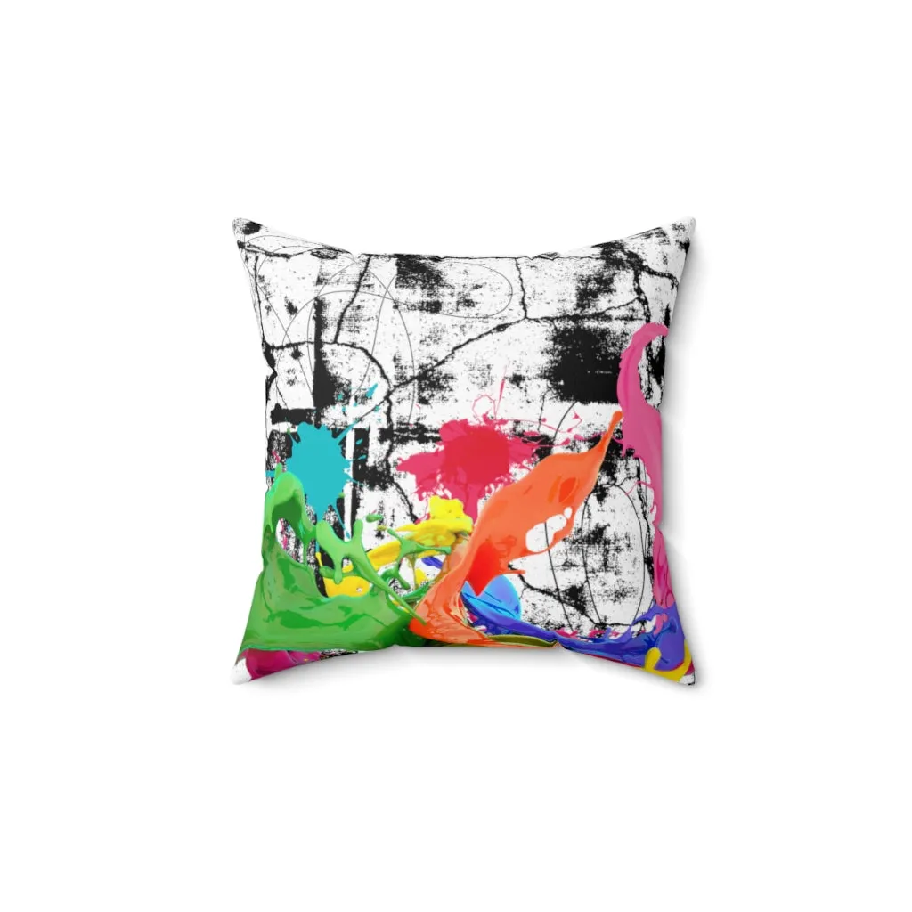 Color splash Spun Polyester Square Pillow