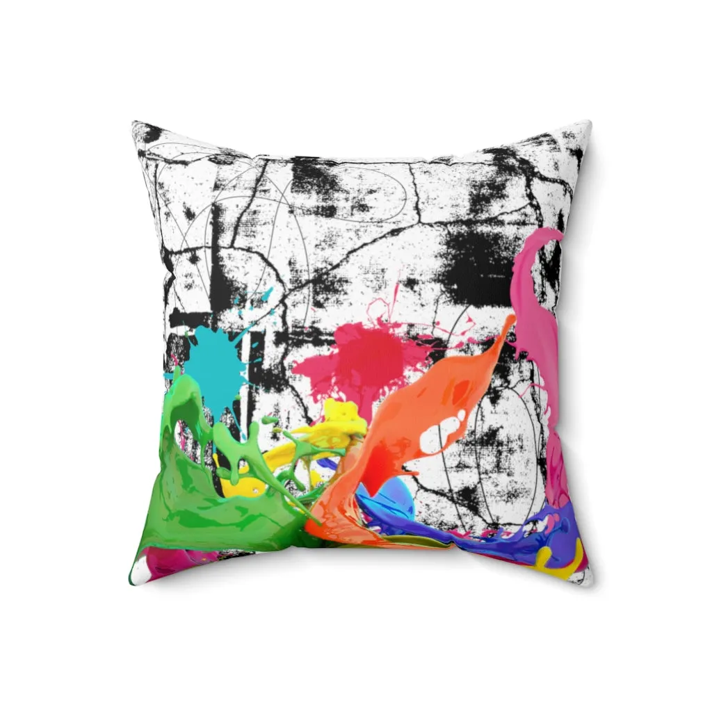 Color splash Spun Polyester Square Pillow