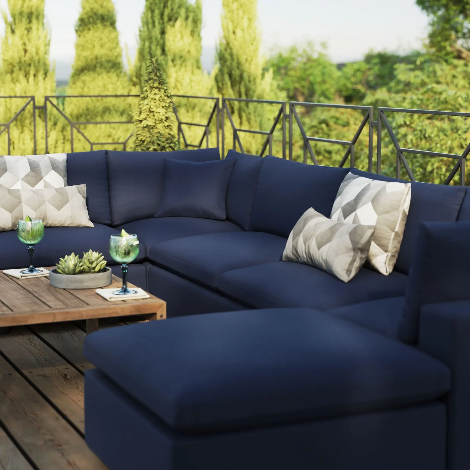 Commix 7-Piece Outdoor Patio Sectional Sofa by Modway