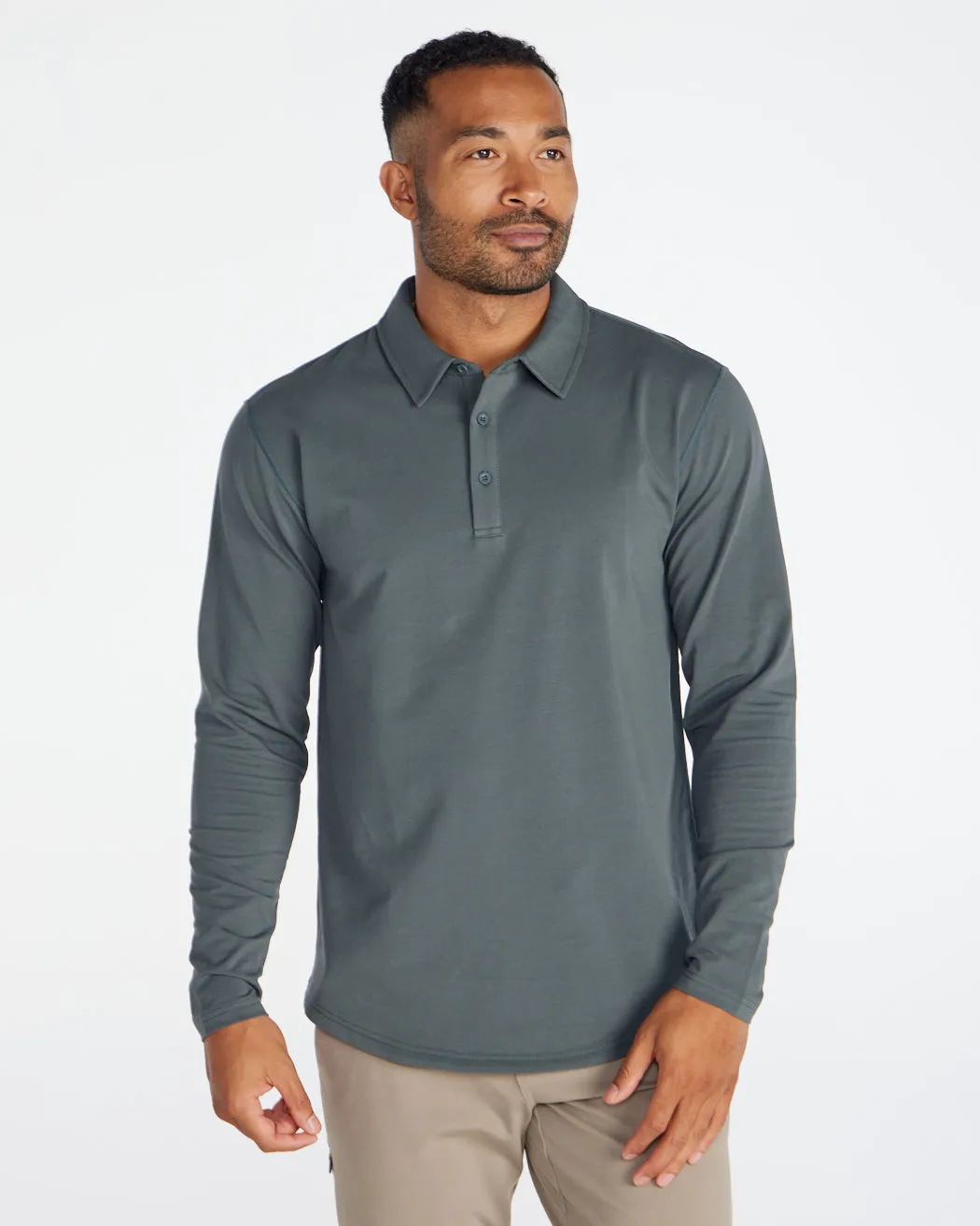 Drop-Cut Long Sleeve: LUX Polo