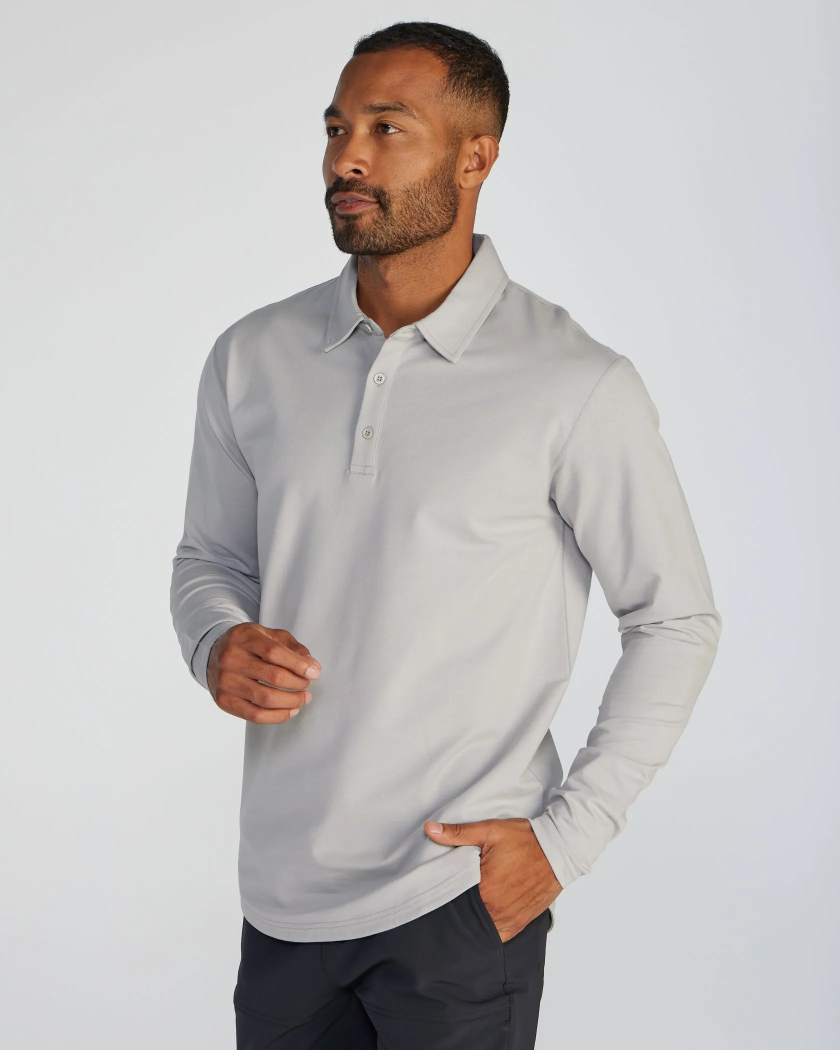 Drop-Cut Long Sleeve: LUX Polo