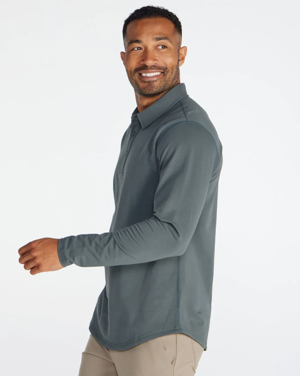 Drop-Cut Long Sleeve: LUX Polo