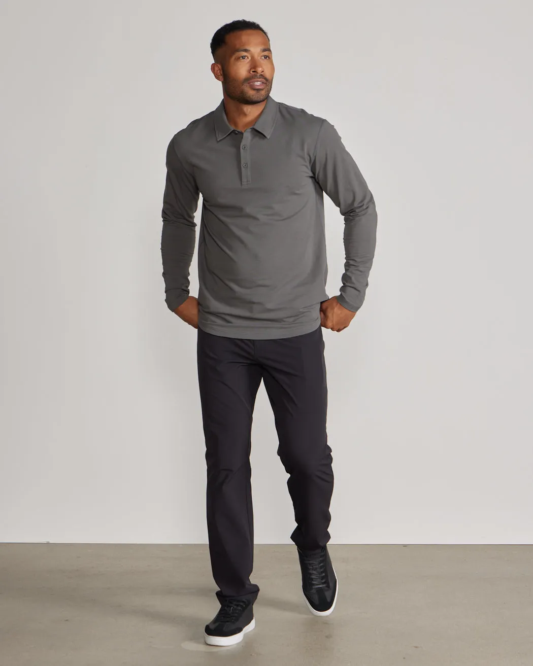 Drop-Cut Long Sleeve: LUX Polo