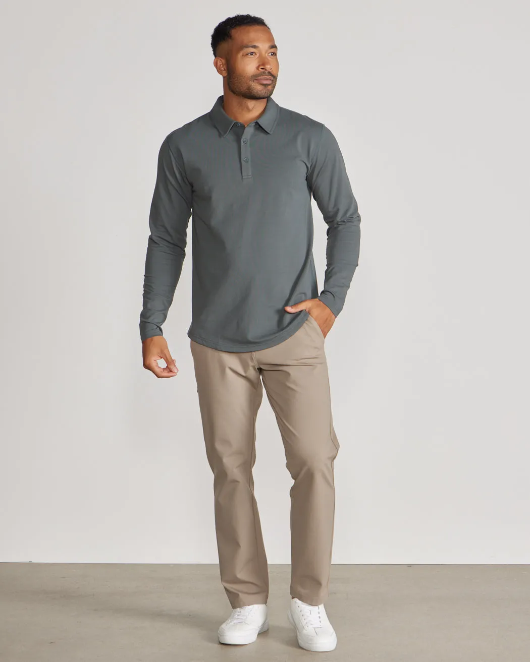 Drop-Cut Long Sleeve: LUX Polo