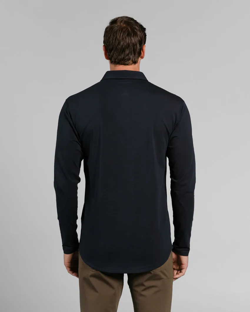 Drop-Cut Long Sleeve: LUX Polo