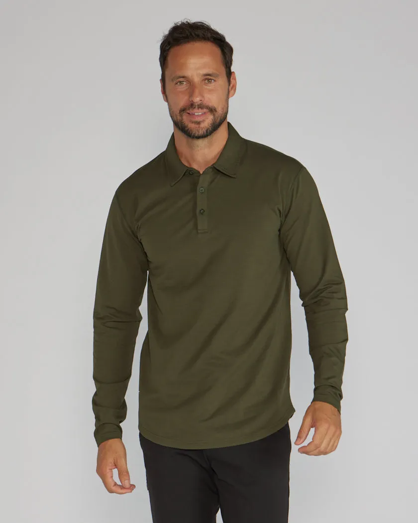 Drop-Cut Long Sleeve: LUX Polo