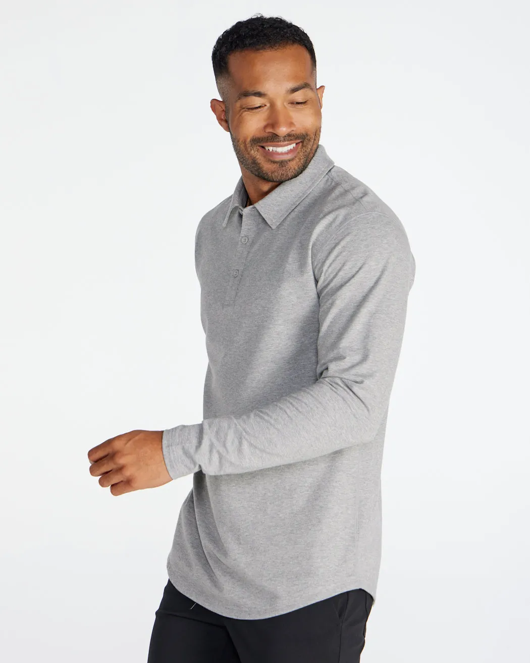 Drop-Cut Long Sleeve: LUX Polo