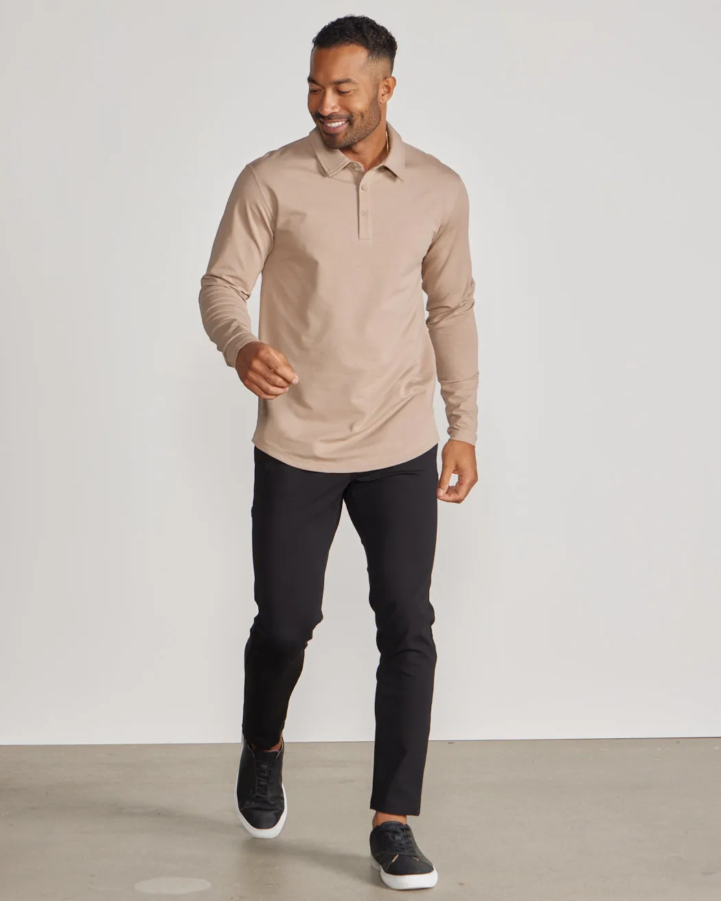 Drop-Cut Long Sleeve: LUX Polo