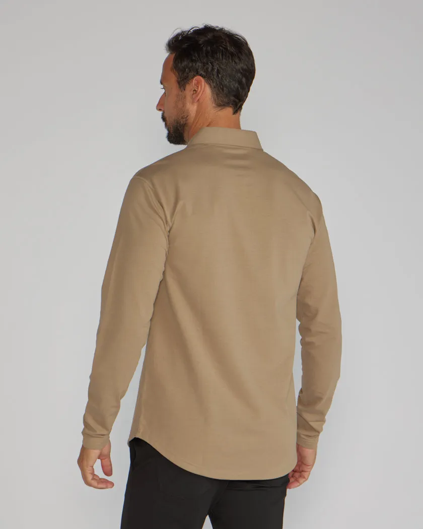 Drop-Cut Long Sleeve: LUX Polo