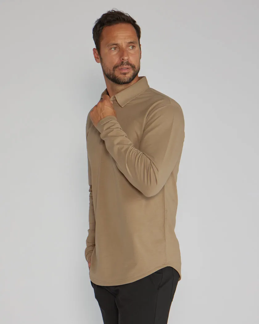 Drop-Cut Long Sleeve: LUX Polo