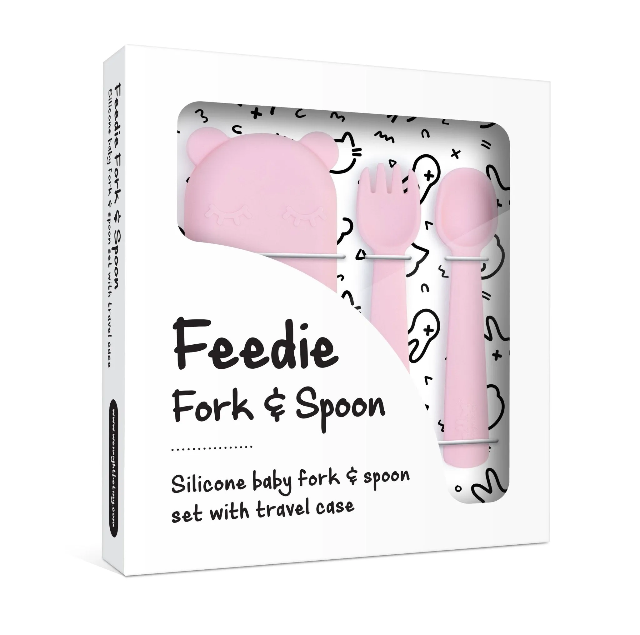 Feedie® Fork & Spoon Set - Powder Pink