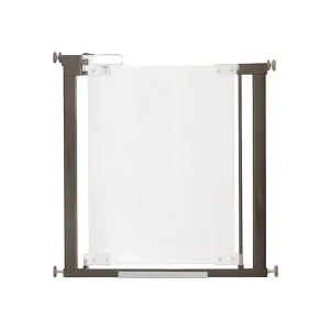 Fred Pressure Fit Stairgate - Clear Acrylic Panel/Dark Grey Fittings