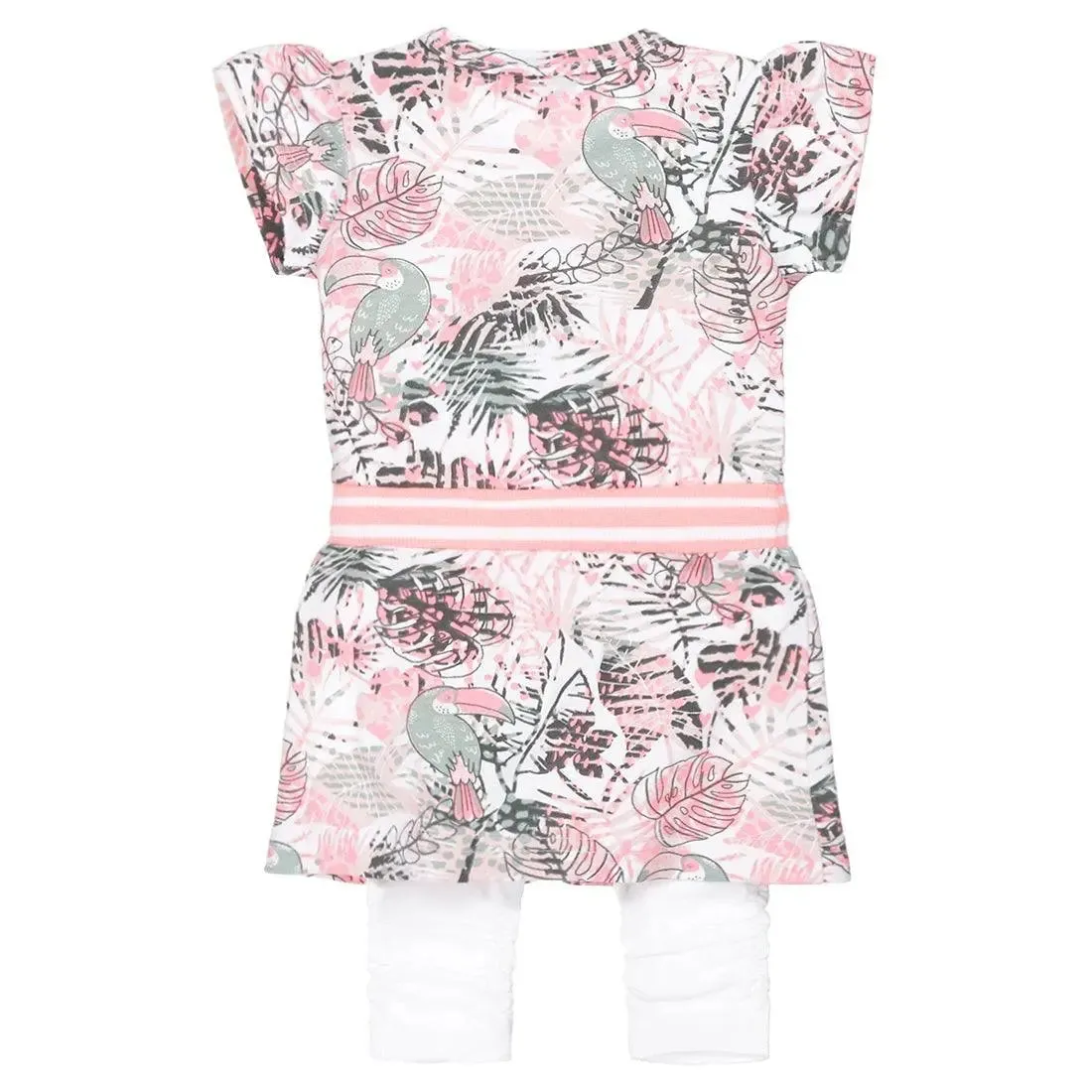 Girls Baby Set With Dress and Legging White Cockatoo | Dirkje