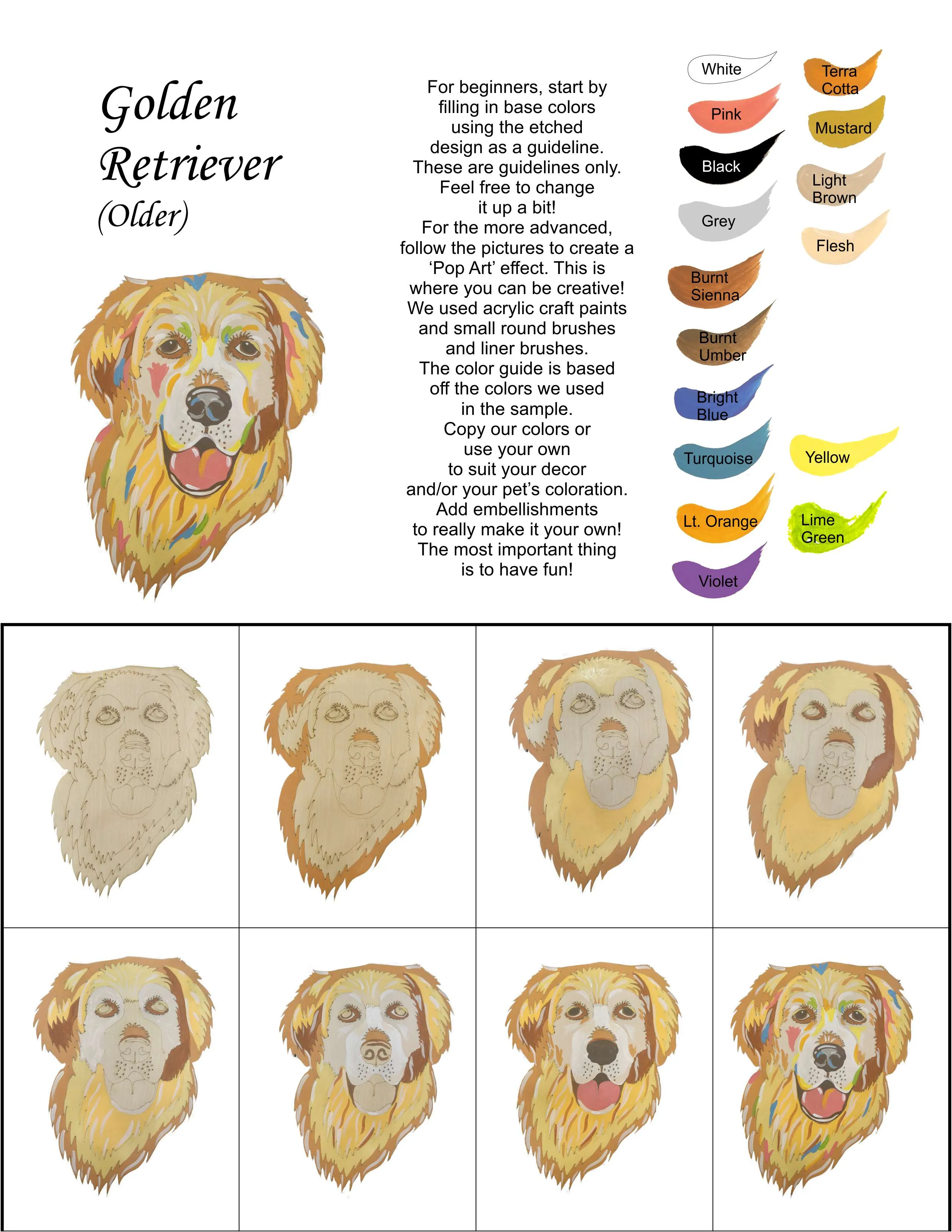 Golden Retriever-DIY Pop Art Paint Kit