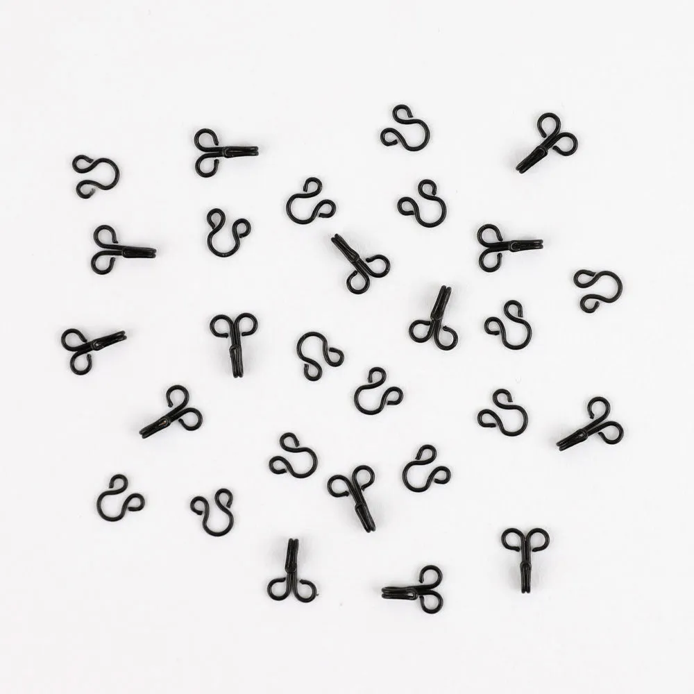 Hook & Eye Sets 10mm - Black