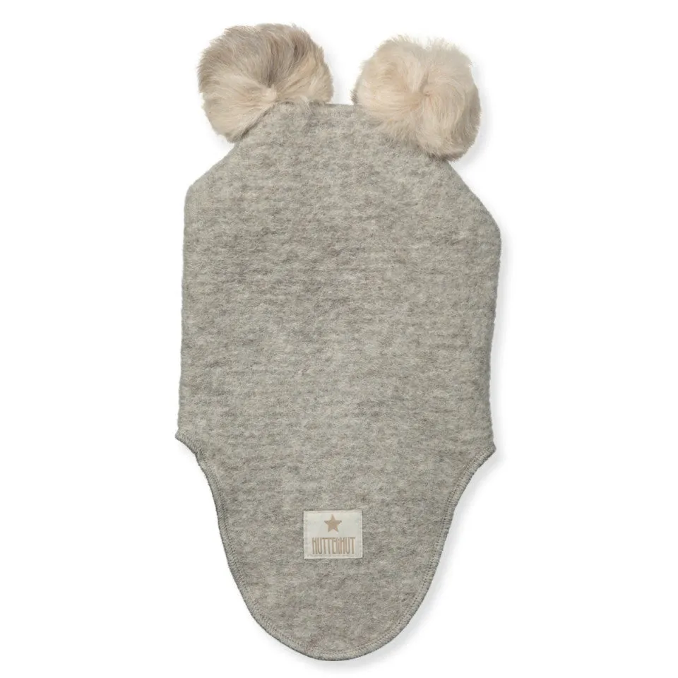 HUTTELIHUT Kids BIG BEAR Elefanthut w/ 2 Alpaca Pompoms Wool Hat - Camel