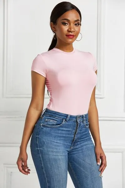 Just BE. Round Neck Short Sleeve Bodysuit