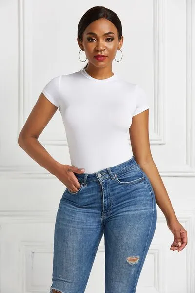 Just BE. Round Neck Short Sleeve Bodysuit