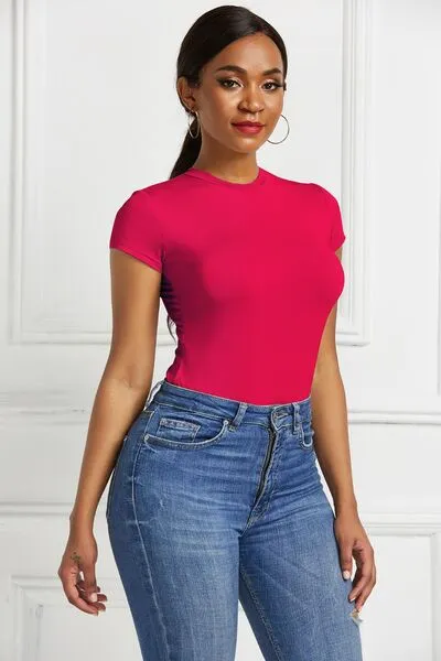 Just BE. Round Neck Short Sleeve Bodysuit