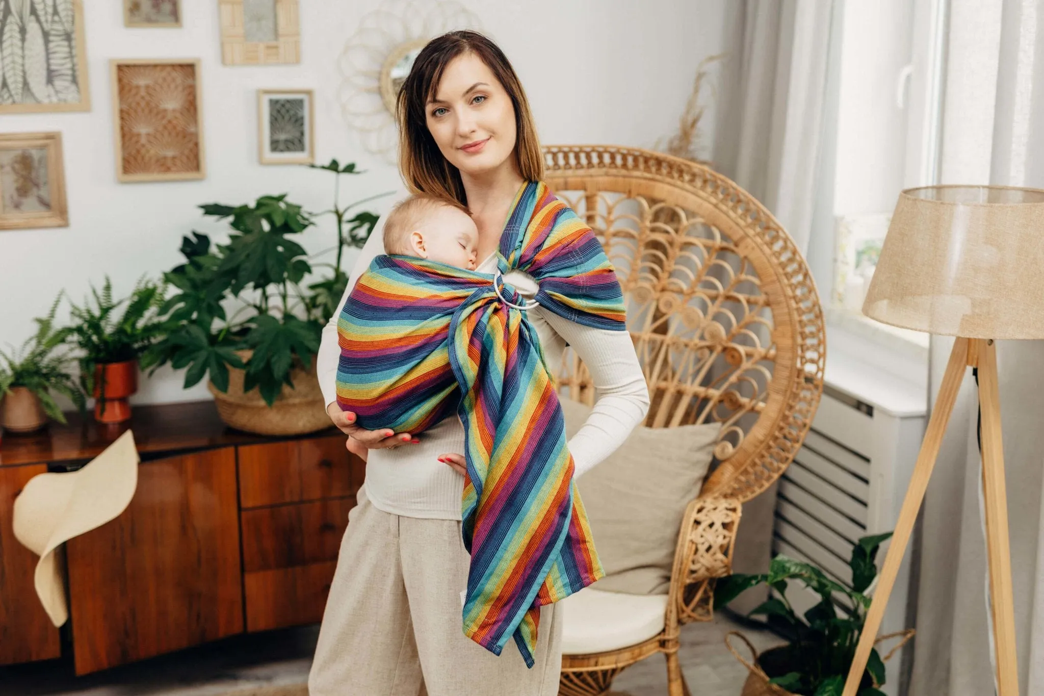 LennyLamb Ring Sling With Gathered Shoulder Linen Paradiso